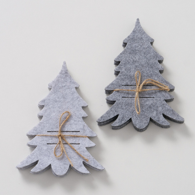 Buzunar din fetru pentru tacâmuri FILZY în formă de brad.