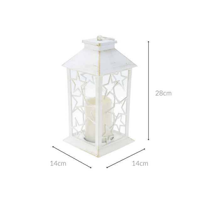 Lanterină de iarnă cu lumânare LED, 28 cm