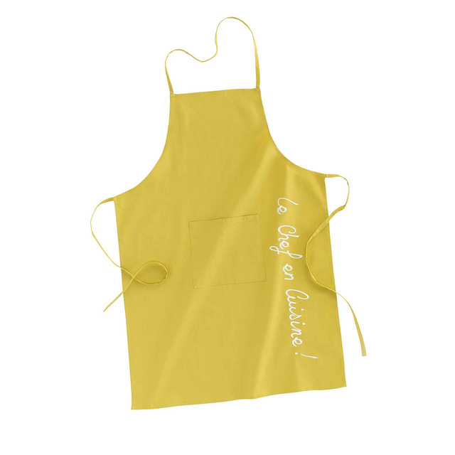 Șorț de bucatarie cu buzunar, galben, 60 x 84 cm