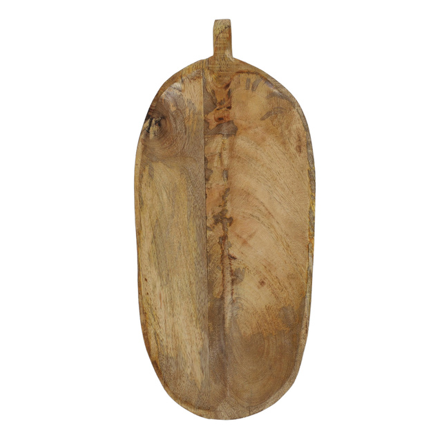 Masă de servire în formă de frunză, lemn de mango, 40 x 18 cm