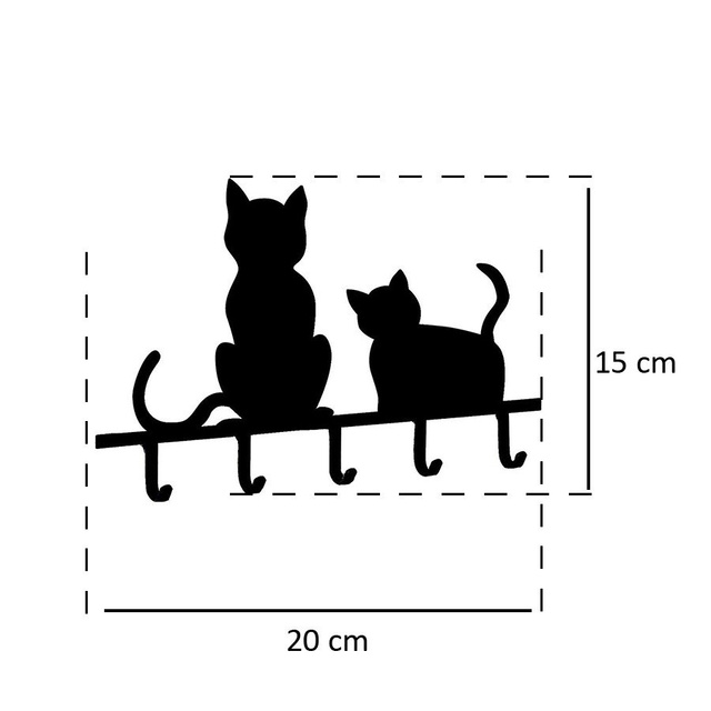 Suport pentru chei PISICI - 5 cârlige incluse