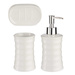 Set de baie alb STRIPED, 3 piese