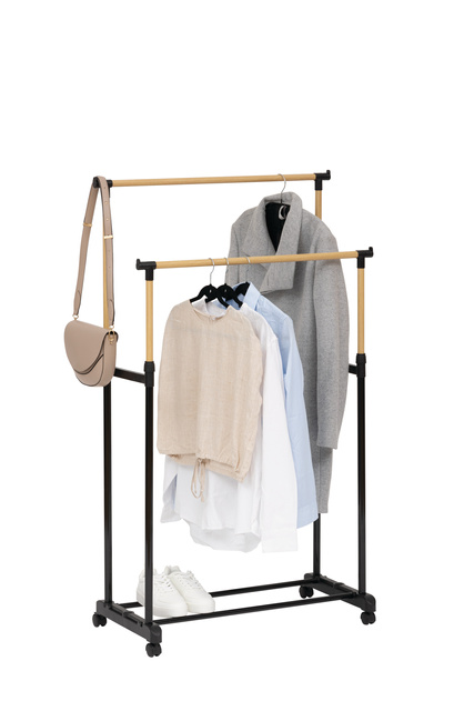 Cuier dublu pentru haine WOODY, 86 x 42 x 165 cm