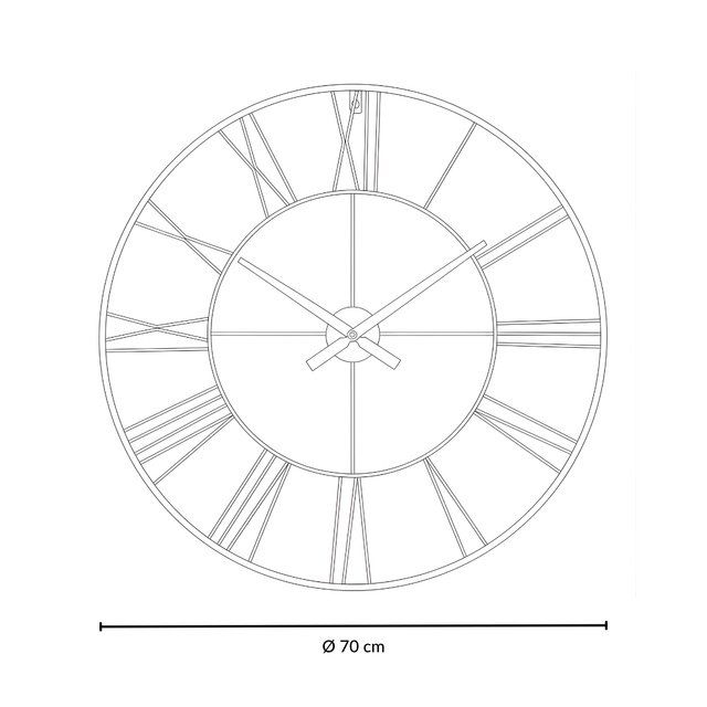 Ceas de perete în stil industrial ARATIO, Ø 70 cm, negru