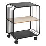 Raft mobil NOIR, 2 niveluri, metal, 43,3 x 28 x 53 cm