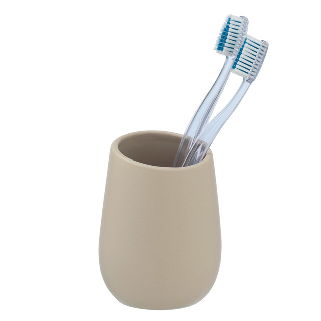 Pahar ceramic pentru periuțe de dinți BADI, gri, Wenko