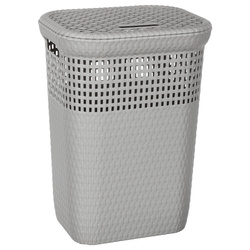 Cos de rufe cu capac, model ratan, 60 litri