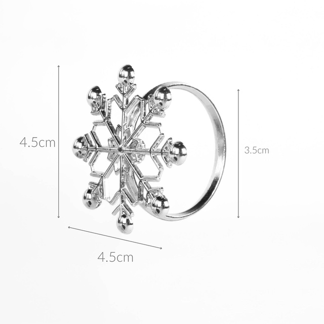 Ineluri argintii pentru șervețele cu motiv sărbătoresc, 4 buc.