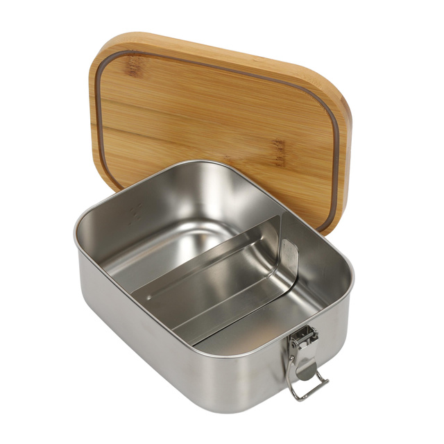 Cutie de pranz cu capac din bambus, 16 x 11,5 x 6 cm