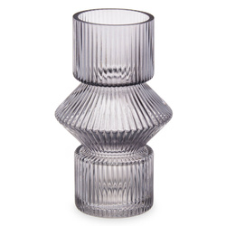 Vaza din sticla, canelata, 9,5 x 16,5 cm