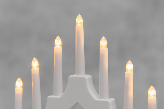 Candelă adventistă LED, 7 lumini, 29 cm, albă