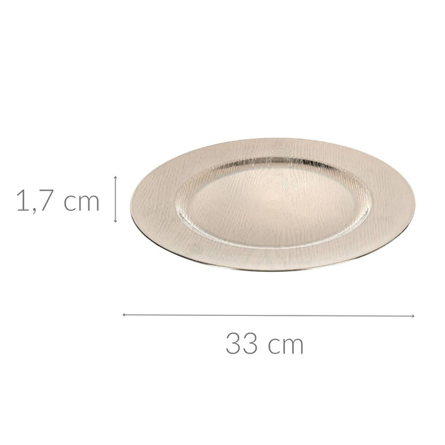 Farfurie decorativă din lemn, aurie, Ø 33 cm