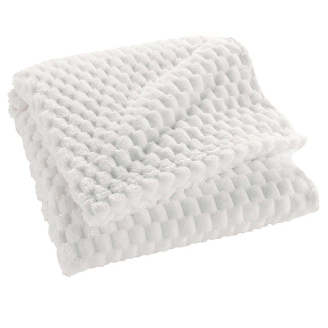 Pătură din flanel 125 x 150 cm FROSTY, albă