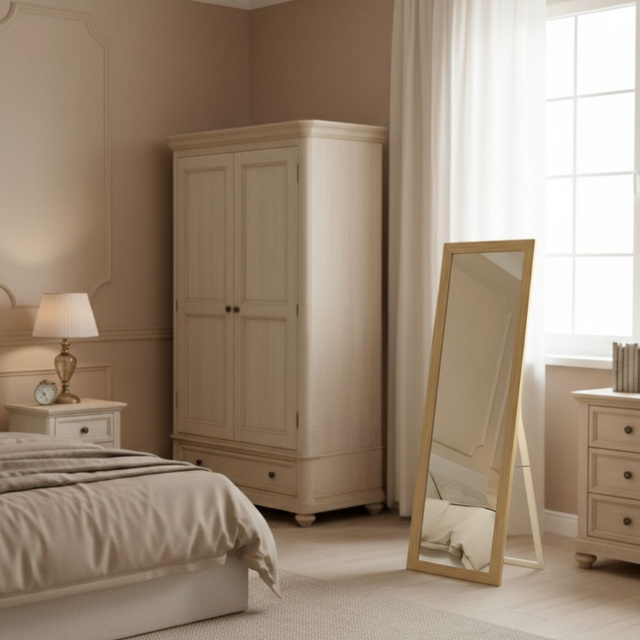 Oglindă de podea HAVLYS, 127 x 37 cm, maro deschis