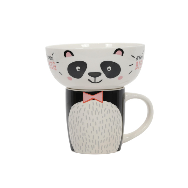 Set cadou pentru copii: bol și cană din porțelan, 600 ml + 360 ml
