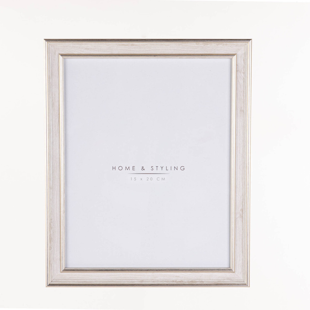Ramă foto, imitație de lemn alb, 24 x 29 cm