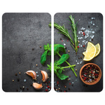 Placi de protectie din sticla HERBS pentru aragaz, 2 bucati, WENKO