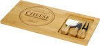 Placă din bambus pentru brânzeturi și gustări + 3 cuțite
