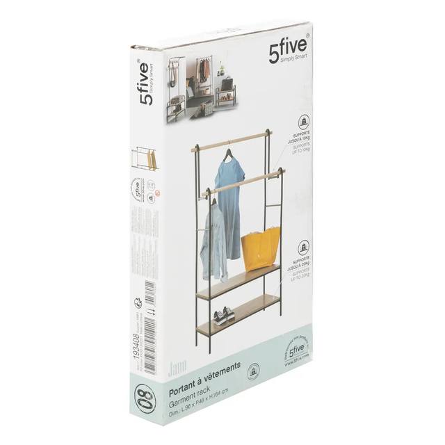 Suport pentru haine cu picioare si rafturi pentru pantofi Jano, inaltime 164 cm