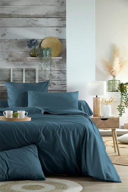 Cearceaf de corp din bumbac, bleumarin, ELYSEE