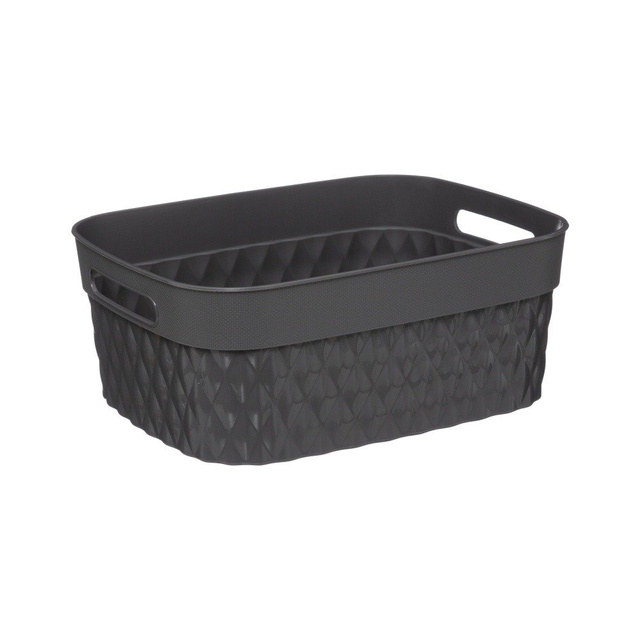 Recipient dreptunghiular RECTA, plastic, 5 l, gri, 28 x 22 x 11 cm