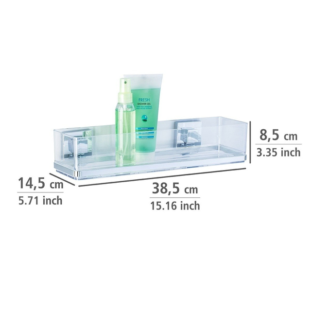 Raft de baie dreptunghiular QUADRO, Vacuum-Loc, pentru duș, WENKO