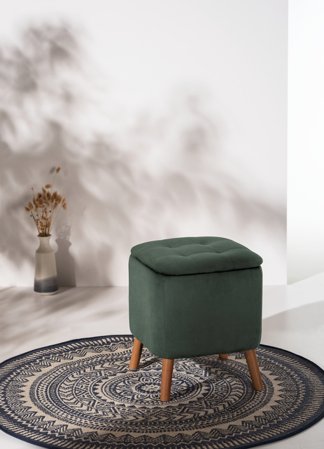 Puf pentru living EMMA, din catifea, cu spatiu depozitare, 42, 5 cm, WENKO