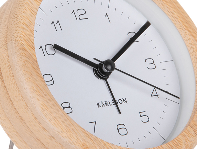 Ceas deșteptător cu carcasă de bambus NEAT, Ø 10 cm