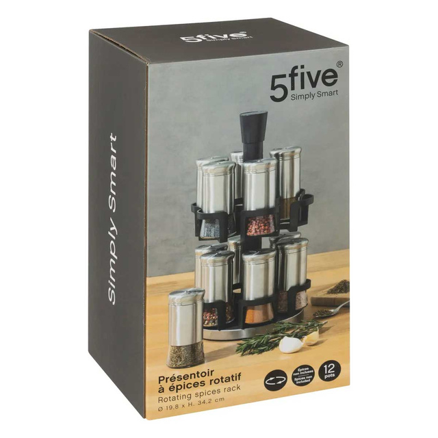 Raft rotativ pentru condimente cu 12 recipiente, carusel