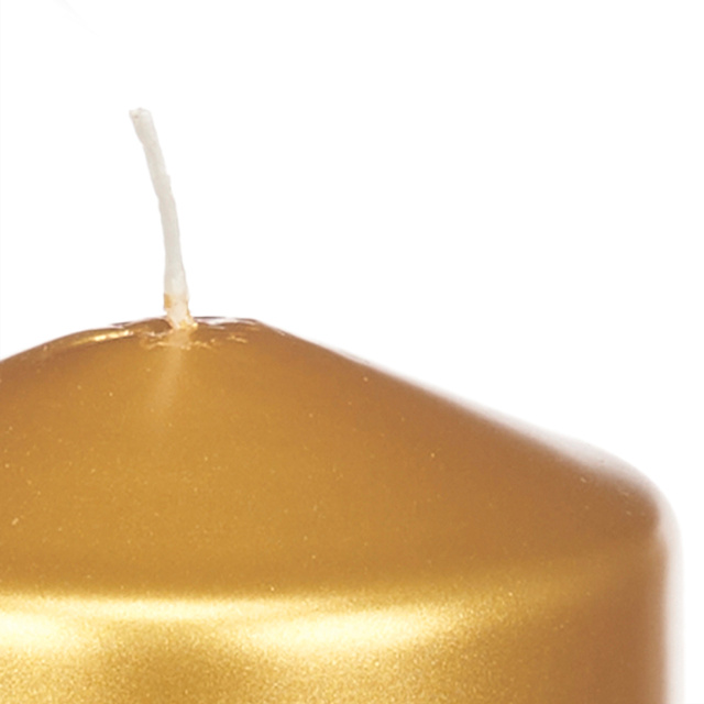 Lumânare cilindrică LUNAR aurie, Ø 7 cm