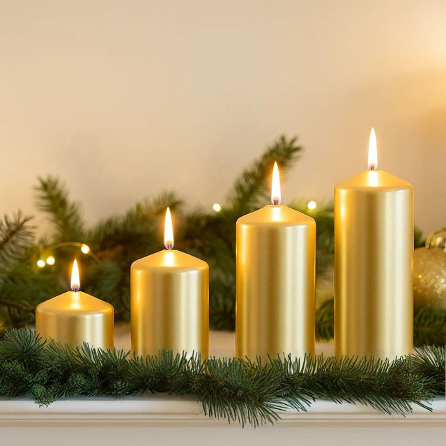 Set 4 lumanari in diferite marimi, Ø 5 cm