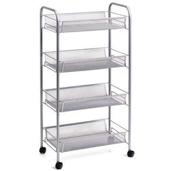 Organizator universal, suport cu roți, plasă de oțel, depozitare pe 4 niveluri, ZELLER