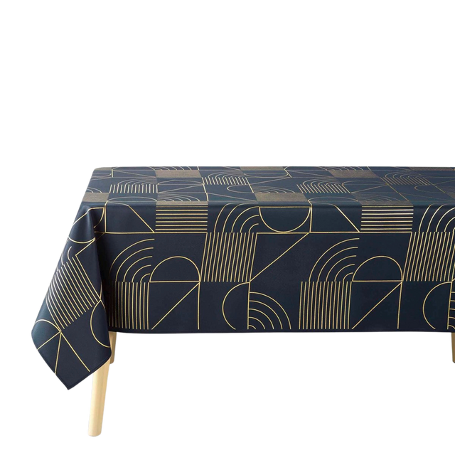 Fata de masa dreptunghiulara, cu print metalic, LINEOR, 150 x 240 cm