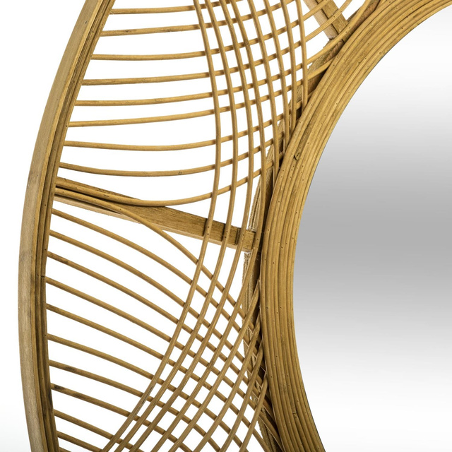 Oglinda Boho cu rama de bambus INA, Ø 70 cm