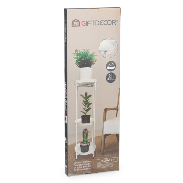 Suport metalic pentru flori pe 3 niveluri, Ø 24 cm