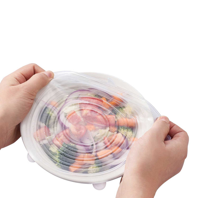 Huse din silicon pentru vase pentru frigider, 6 buc