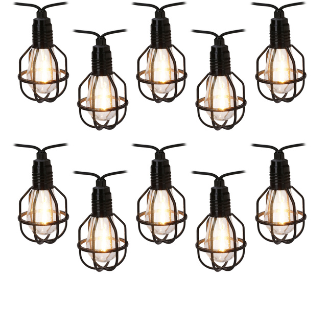 Ghirlanda solara pentru gradina PARTY ALL NIGHT, cu 10 becuri in stil industrial