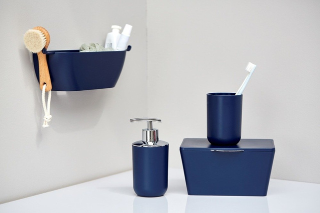 Dispenser de săpun BRASIL, 320 ml, WENKO, albastru închis