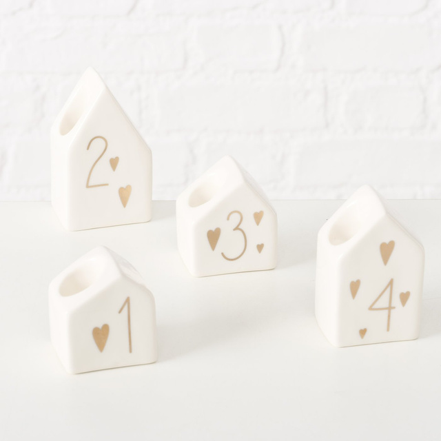 Set de suporturi pentru lumânări - căsuțe pentru lumânări de Advent HONTA, 4 buc.