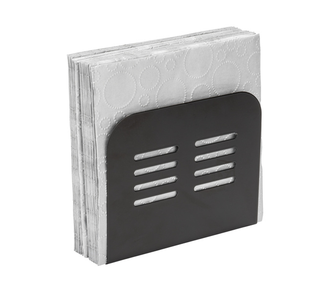 Suport pentru servetele, Wenko Baco, negru, din metal, 15 cm x 12.5 cm x 4 cm