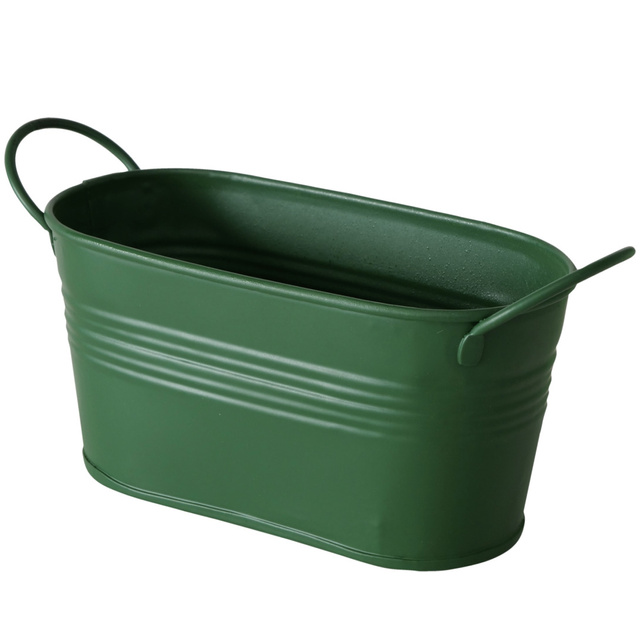 Jardiniera de flori pentru balcon Lingo, zincat, lung, 20 x 8,5 x 9,5 cm