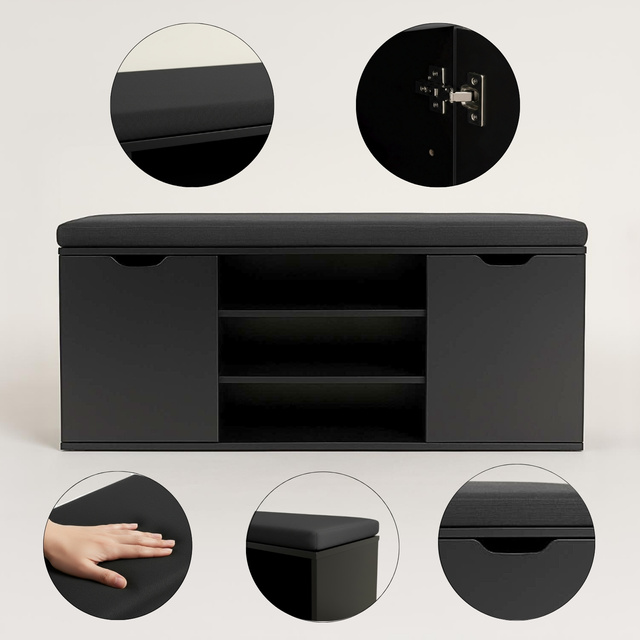 Dulap pentru pantofi cu loc de șezut PORTA, 103 x 30 x 46 cm