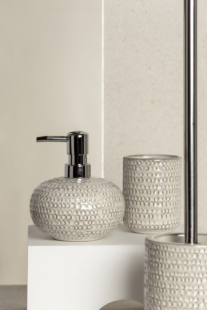 Pahar din ceramica pentru periute de dinti, Crema Pergole, WENKO