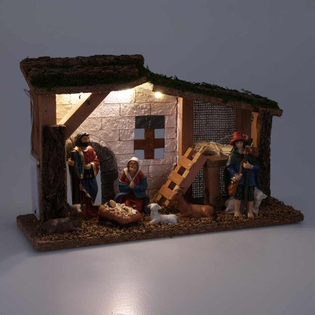 Icoană de Crăciun cu LED, 7 personaje