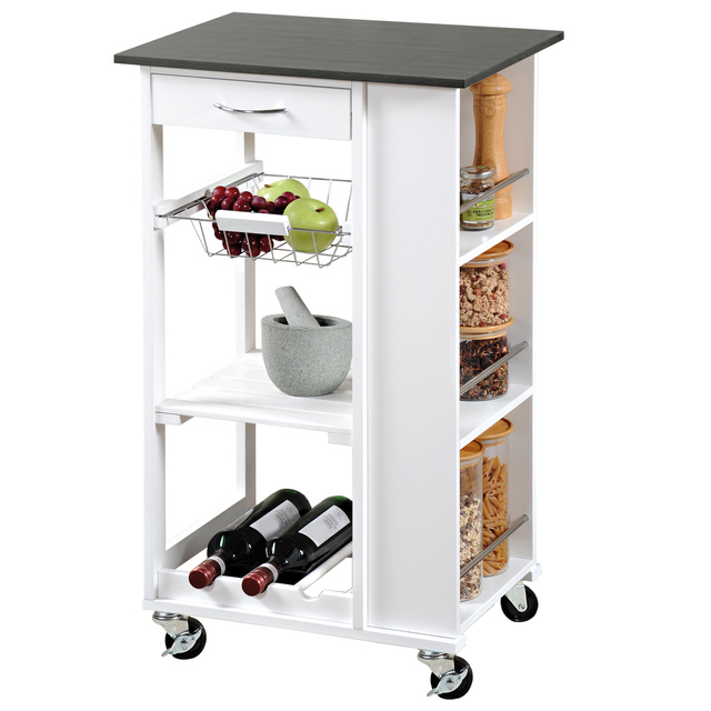 Cărucior de bucătărie pe roți, alb, Kesper