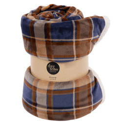 Pătură în carouri, 200 x 150 cm, albastră