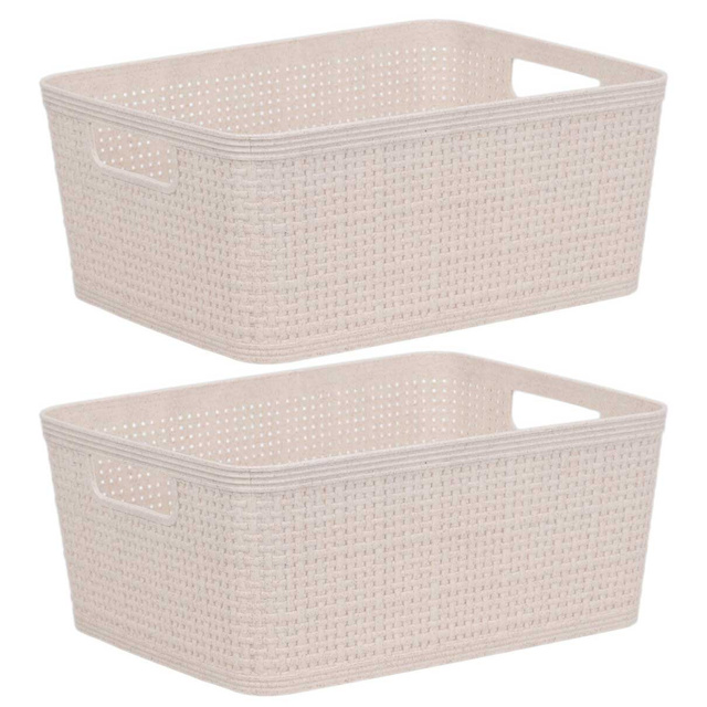 Coșuri de organizare din plastic, 24,5 x 19 x 10 cm, 2 buc.