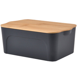 Cutie din plastic cu capac din bambus, 5 litri