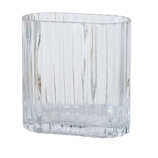 Set 2 vaze din sticla Tulipa, alungite, transparent