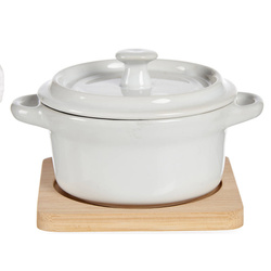 Vas de copt din ceramică pe suport de bambus